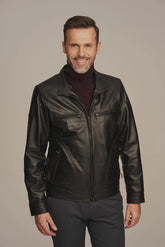 Korran - Men's Sheepskin Leather Biker Jacket