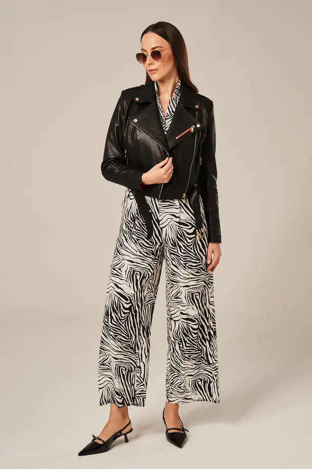 Virella - Women's Black Sheepskin Leather Biker Jacket