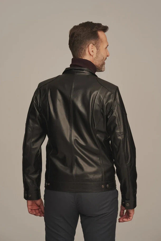 Korran - Men's Sheepskin Leather Biker Jacket