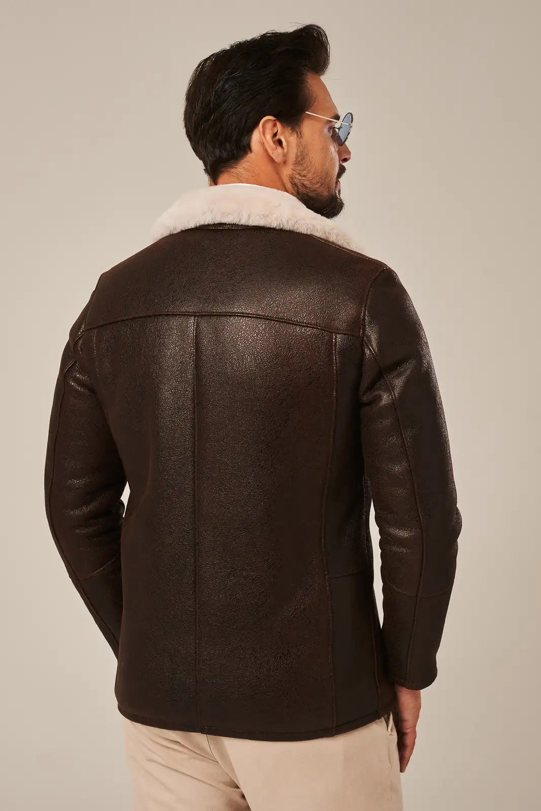 Riven - B2 Brown Men's Sheepskin Leather Shearling Jacket