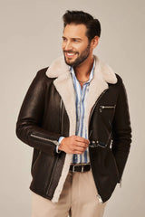 Riven - B2 Brown Men's Sheepskin Leather Shearling Jacket