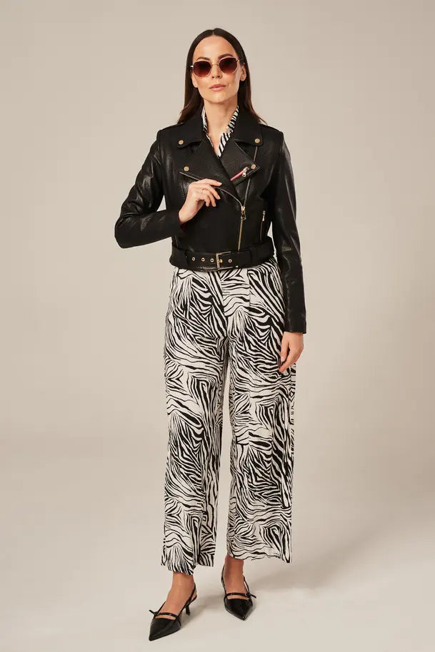 Virella - Women's Black Sheepskin Leather Biker Jacket